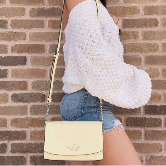 Kate Spade Staci Small Flap Crossbody in Lemon Fondant - Picture 6 of 6